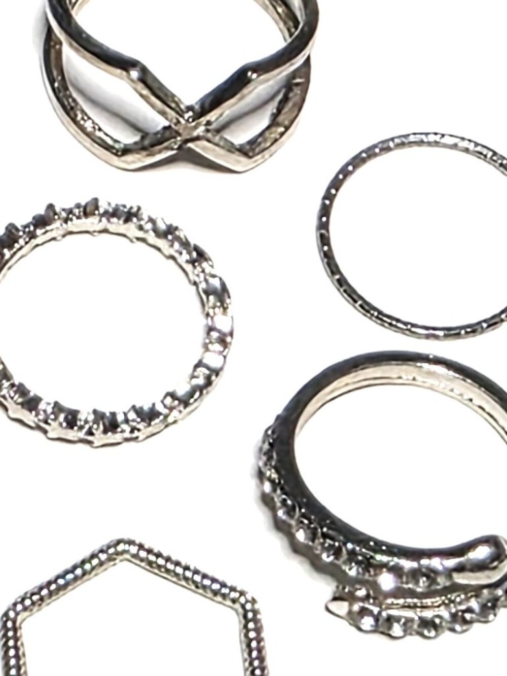 Silver-tone stacking ring bundle - Picture 5 of 8